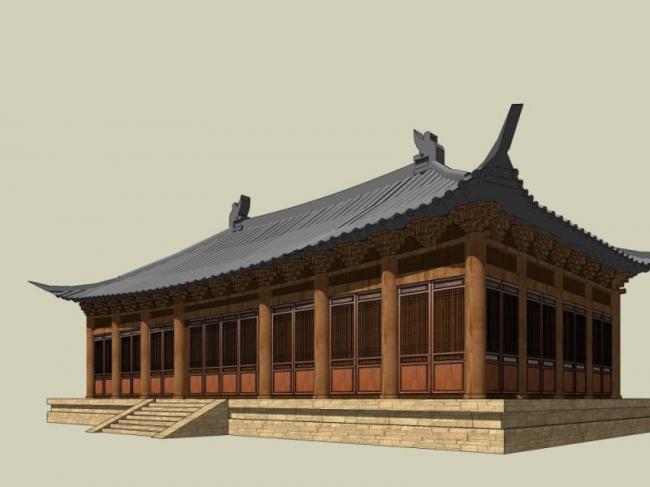 SketchUp Model of Multi-Story Ancient Chinese Architecture