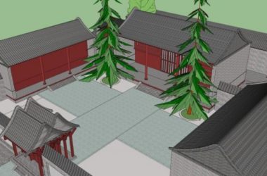 Multi-Story Courtyard Residence: Chinese-Style SketchUp Residential Model-BIM WORLD