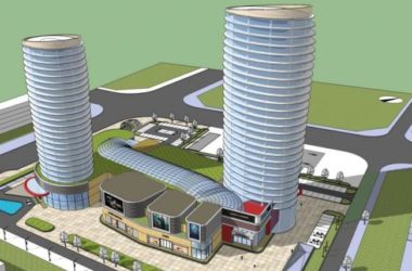 SketchUp Complex Model: Multi-Story Modern Commercial Building Featuring Offices and Hotel-BIM WORLD
