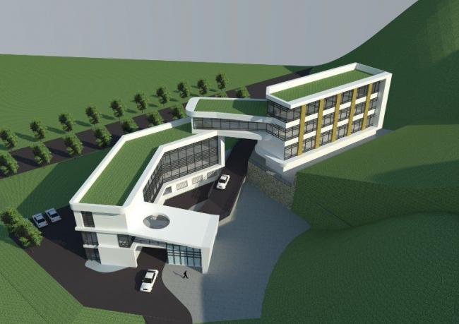 Modern Multi-Story Hotel Model in SketchUp