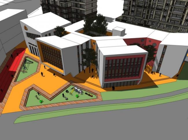 Modern Multi-Story Kindergarten School Model | Contemporary Educational Campus Design in SketchUp