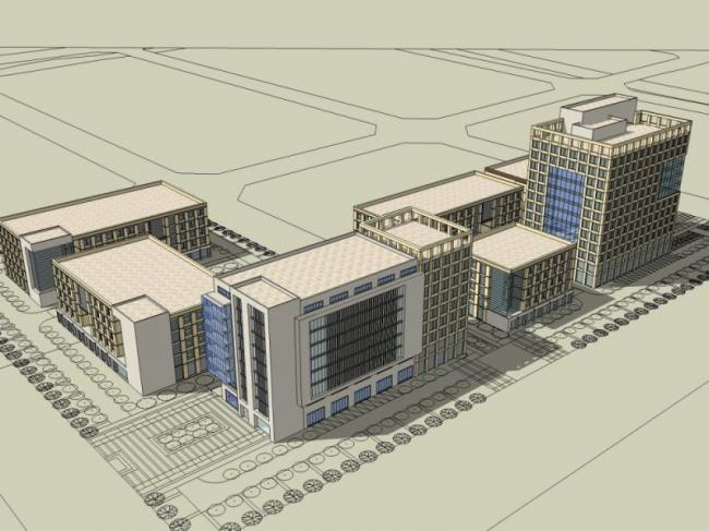 Modern High-Rise Office Building SketchUp Model