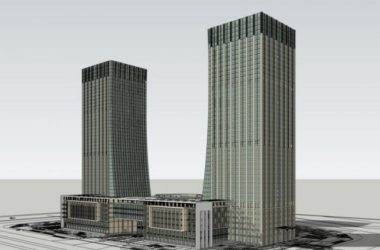 SketchUp Model of a Modern Super High-Rise Office Building-BIM WORLD