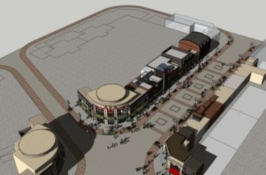 SketchUp Business Model: Modern Multi-Story Commercial Street Design-BIM WORLD