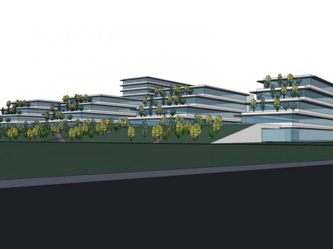 Modern Multi-Story Office Building Model in SketchUp