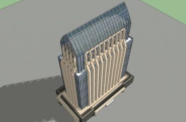 Modern High-Rise Office Building Model in SketchUp-BIM WORLD