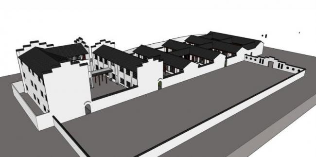 SketchUp Model: Multi-Story Chinese-Style Courtyard Cultural Activity Center
