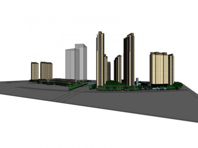 SketchUp Complex Model: Multi-Story Classical Commercial and Residential Building with Ground Floor Retail
