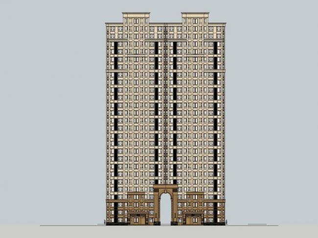 SketchUp Residential Model | Classic-Style Super High-Rise Building