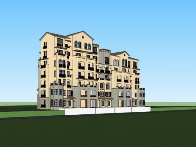 SketchUp Residential Model: Multi-Story Classical European Style Home