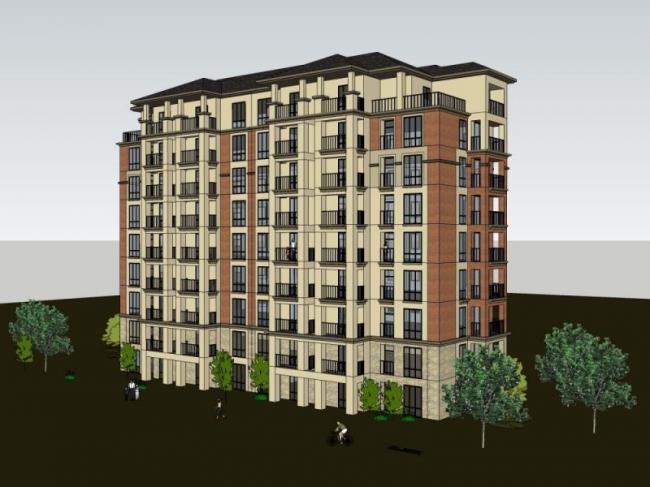 SketchUp Multi-Story Classical Residential Building Model
