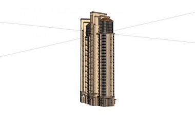 SketchUp Residential Model: Classical Spanish-Style Super High-Rise Building-BIM WORLD