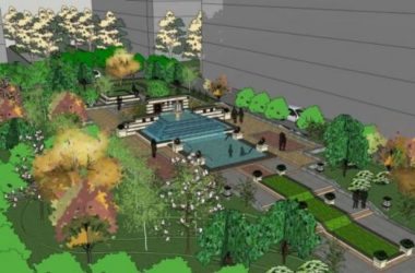 Classical Style Square Landscape Model in SketchUp-BIM WORLD