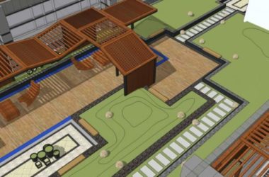 Modern Roof Garden Landscape Model in SketchUp-BIM WORLD