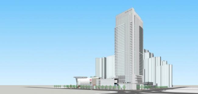 SketchUp Model of a Modern Super High-Rise Mixed-Use Complex: Office, Hotel, and Residential Spaces