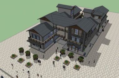 SketchUp Business Model: Multi-Story Commercial Street Inspired by Chinese Architecture-BIM WORLD