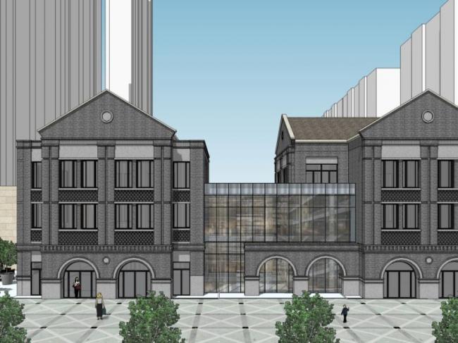 SketchUp Business Model: Multi-Story Commercial Street in Traditional Chinese Style