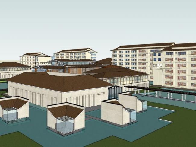 Classical Multi-Story Residential Model with Sloping Roof in SketchUp