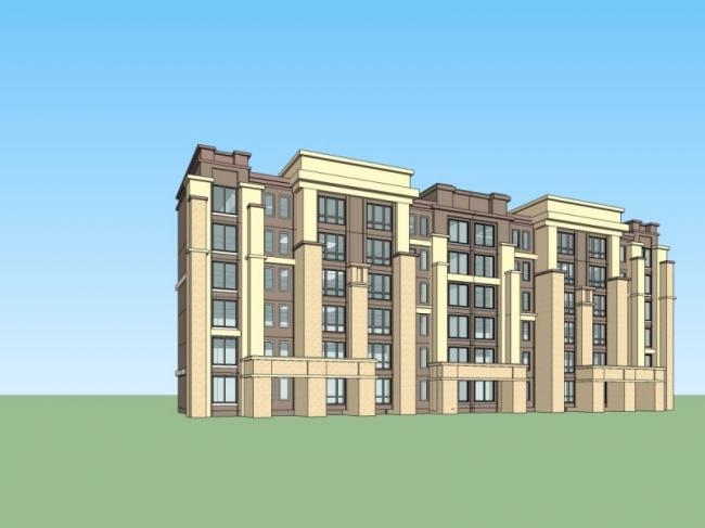 SketchUp Multi-Story Classical Residential Building Model