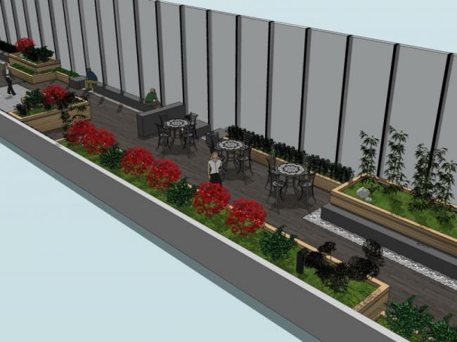 Modern Roof Garden Landscape Model in SketchUp