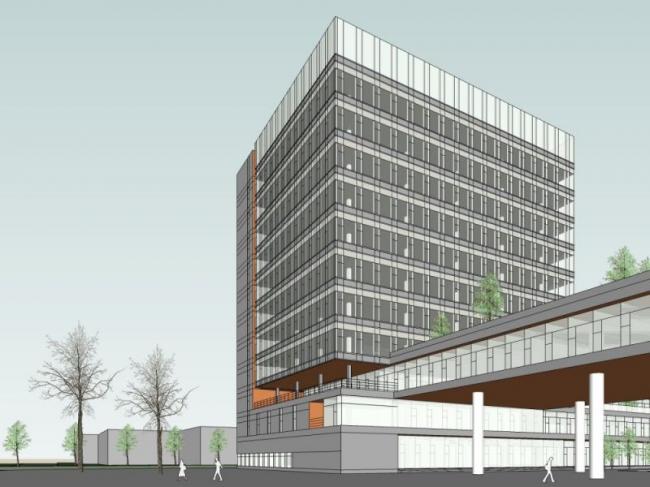 SketchUp Complex Model: Modern Multi-Story Commercial Office Building