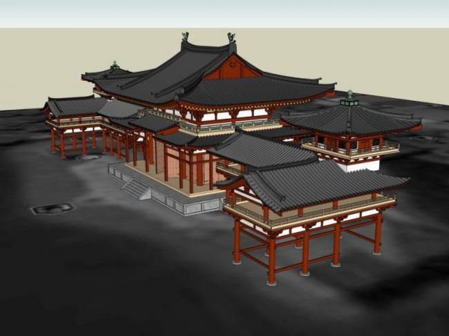 SketchUp Model of Multi-Story Ancient Chinese Architecture