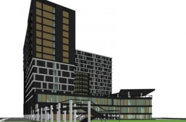 SketchUp Model of a Modern Multi-Story High-Rise Complex: Commercial and Residential-BIM WORLD
