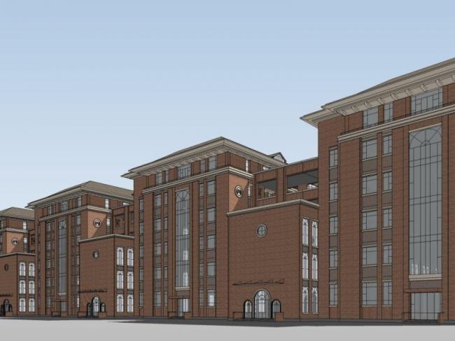 SketchUp Business Model: Modern Multi-Story Commercial Street Design