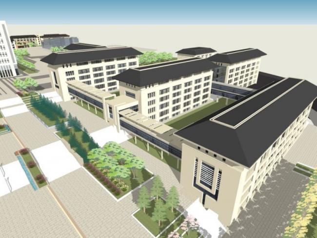 Classical Multi-Story School Campus Model in SketchUp