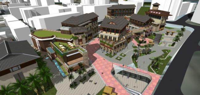 SketchUp Business Model: Designing Multi-Story Southeast Asian Commercial Streets