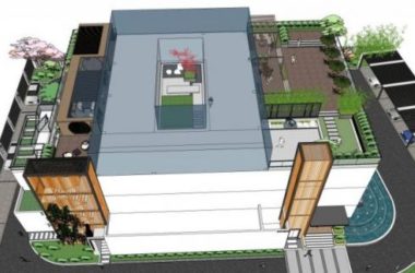 Modern Roof Garden Design in SketchUp Landscape Model-BIM WORLD