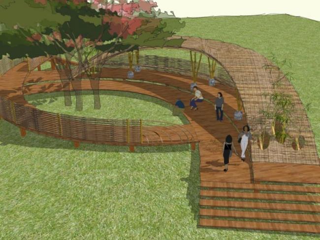 SketchUp Landscape Design: Chinese-Style Corridor Model