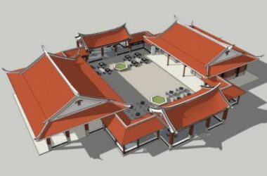 SketchUp Model of Multi-Story Minnan Ancient Chinese Architecture-BIM WORLD