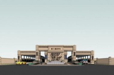Classical Style Clubhouse Entrance Hotel Model in SketchUp-BIM WORLD