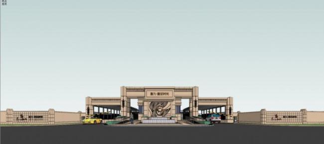 Classical Style Clubhouse Entrance Hotel Model in SketchUp