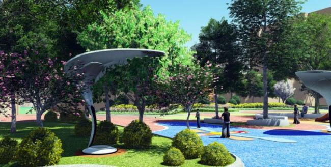 Modern Multi-Story Kindergarten Landscape Design in SketchUp