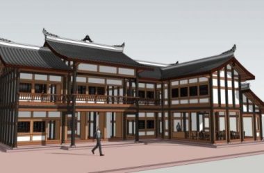 SketchUp Residential Design: Small Chinese-Style Wooden House-BIM WORLD