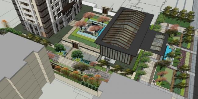 Modern Chinese Residential Landscape Design in SketchUp