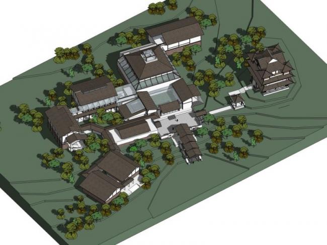 SketchUp Cultural Model: Multi-Story Museum Featuring Traditional Chinese Architecture