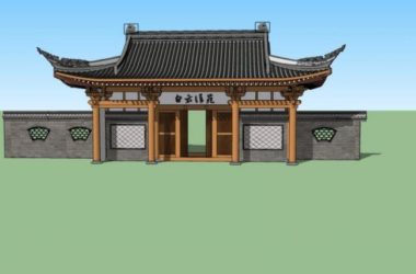 Chinese-Style Gate Sketch Model in SketchUp-BIM WORLD