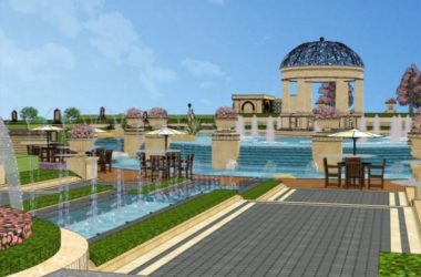 SketchUp Residential Landscape Model in Classical Style-BIM WORLD