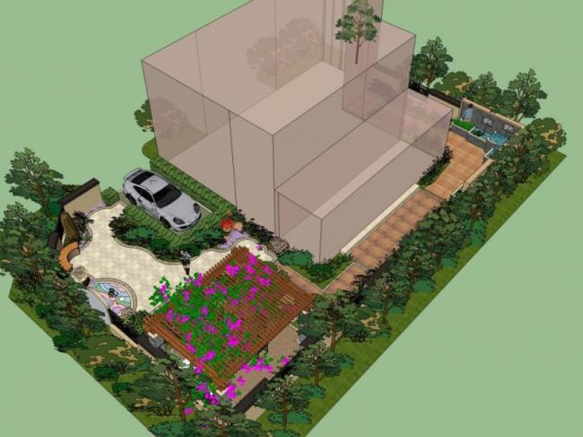 Classical Villa Landscape Design Using SketchUp