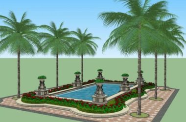 SketchUp Landscape Models: European-Inspired Classical Square Designs-BIM WORLD