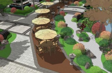 SketchUp Landscape Model: Commercial Spaces with Chinese Style Design-BIM WORLD