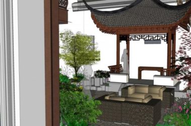 SketchUp Landscape Design: Chinese-Style Courtyard Model-BIM WORLD