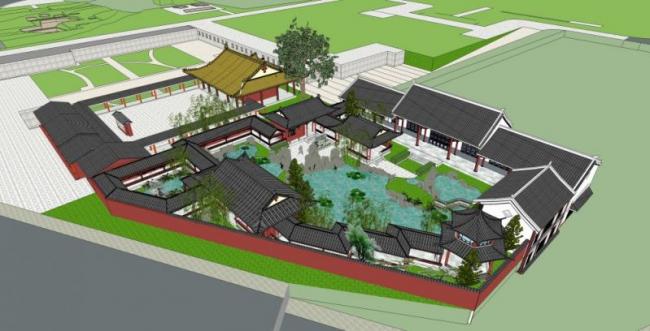 SketchUp Landscape Design: Chinese-Style Courtyard Model