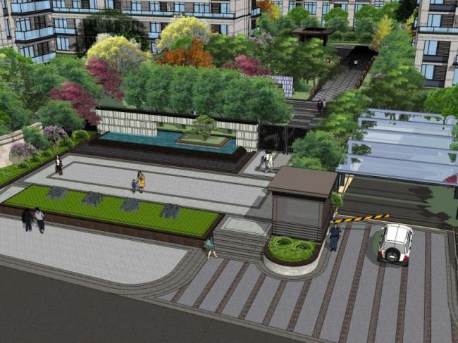 Modern Office Landscape Design in SketchUp