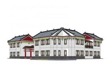 SketchUp Model of Multi-Story Ancient Western Sichuan Architecture in Traditional Chinese Style-BIM WORLD