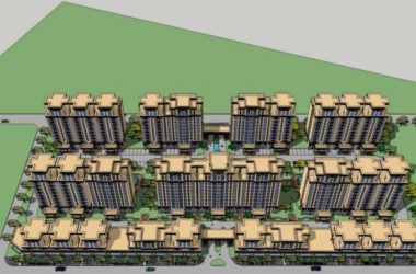 Classical-Style High-Rise Residential Complex SketchUp Model-BIM WORLD