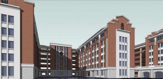 SketchUp School Model: Multi-Story Classical Campus Design for Education